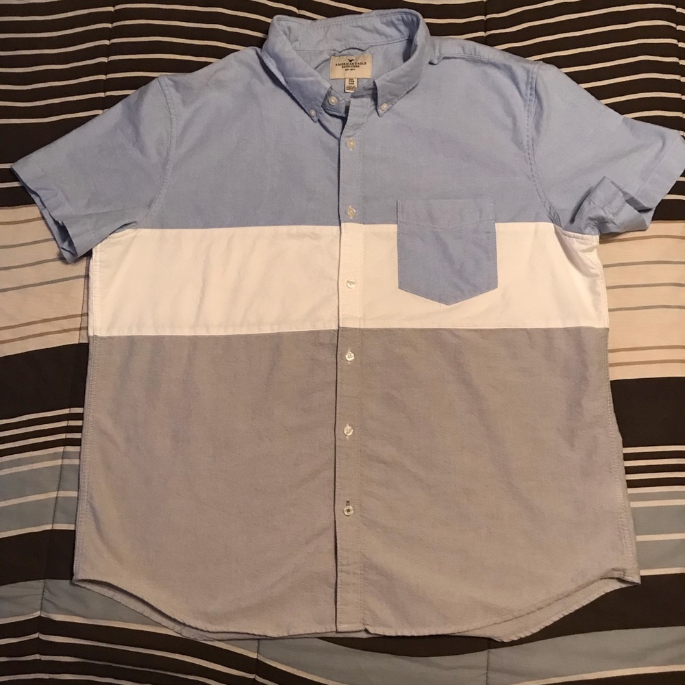 AEO 🦅 Colorblock Short Sleeve Casual Shirt